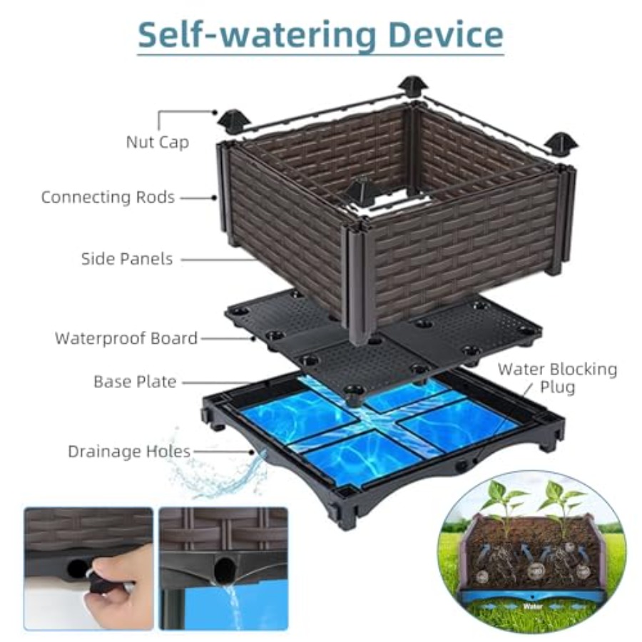 Outdoor self-watering raised p - đánh giá và giá Self Watering Planter
