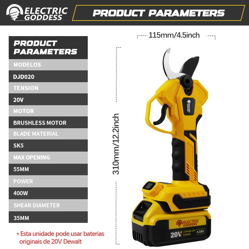 Brushless 55mm Electric Prunin - đánh giá và giá Pruning Shears