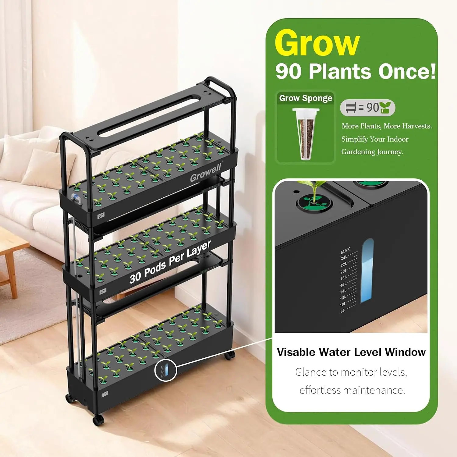 Large Hydroponics Growing Syst - đánh giá và giá Hydroponic Kit
